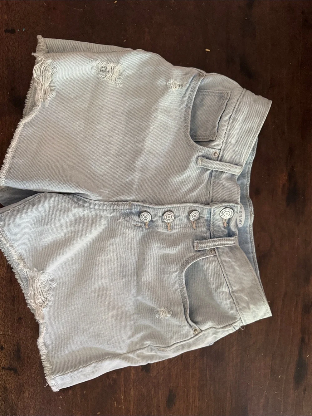 NWOT Old Navy Light Blue Distressed Kids Denim Shorts